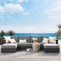 Modway Tahoe Aluminum 4-Piece Outdoor Patio Furniture Gray Charcoal, Modular by Modway