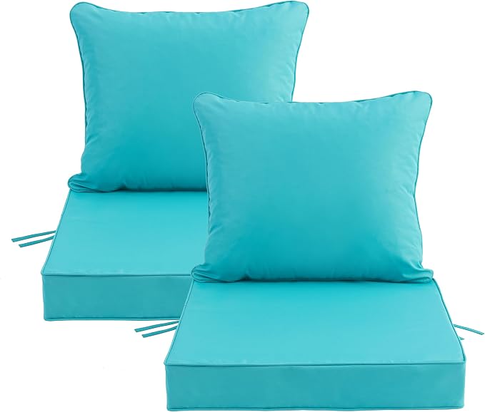 22x22 Inch Patio Chair Cushions Set of 2, Outdoor Furniture Cushions by Unknown