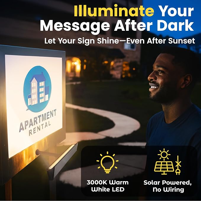 Brighticonic Solar Sign Lights Outdoor – LED Solar Sign Light - Image 4