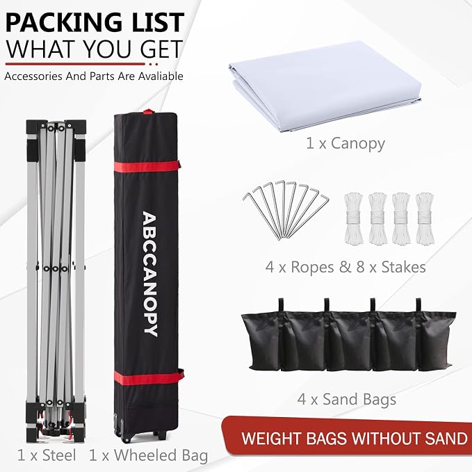 ABCCANOPY 10x10FT Canopy Tent 1-Person Setup, Portable Instant Sun Shelter - Image 3