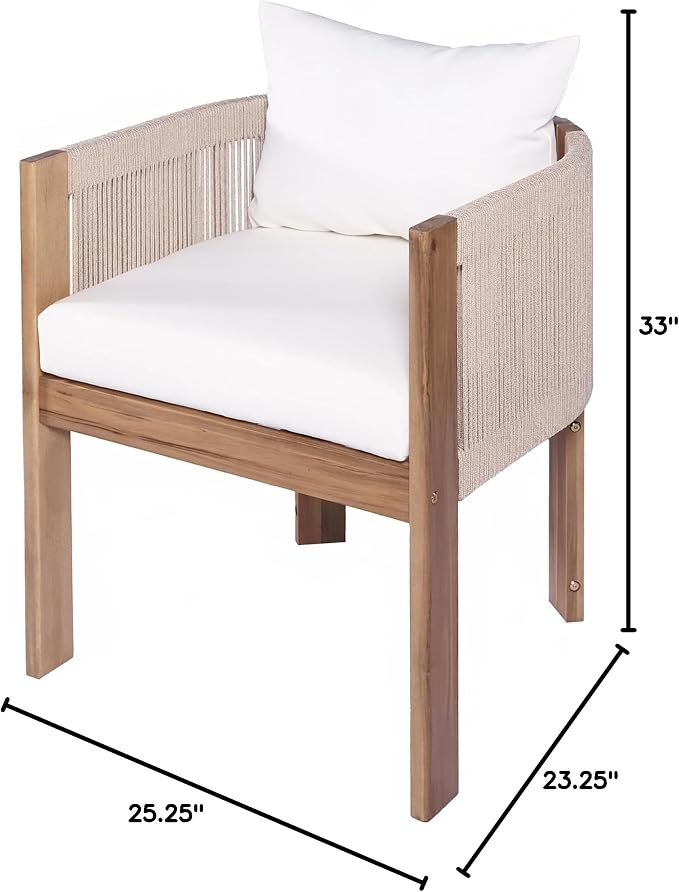 Christopher Knight Home Matera Dining Chair Set of 2, Acacia Wood Outdoor - Image 2