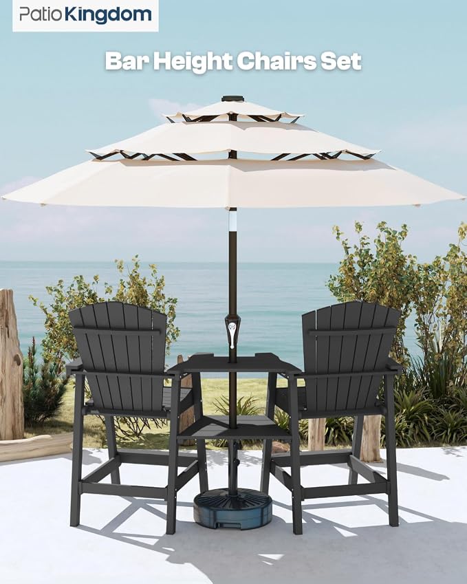 Grey HDPE Tall Adirondack Chair Set of 2 - Image 8
