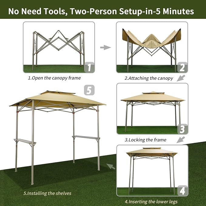 Crown Shades 8x5 Grill Gazebo - Image 6
