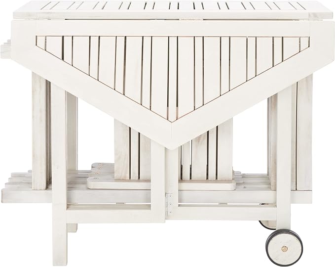 SAFAVIEH Outdoor Patio Furniture Collection Kerman White Washed Acacia Wood by SAFAVIEH
