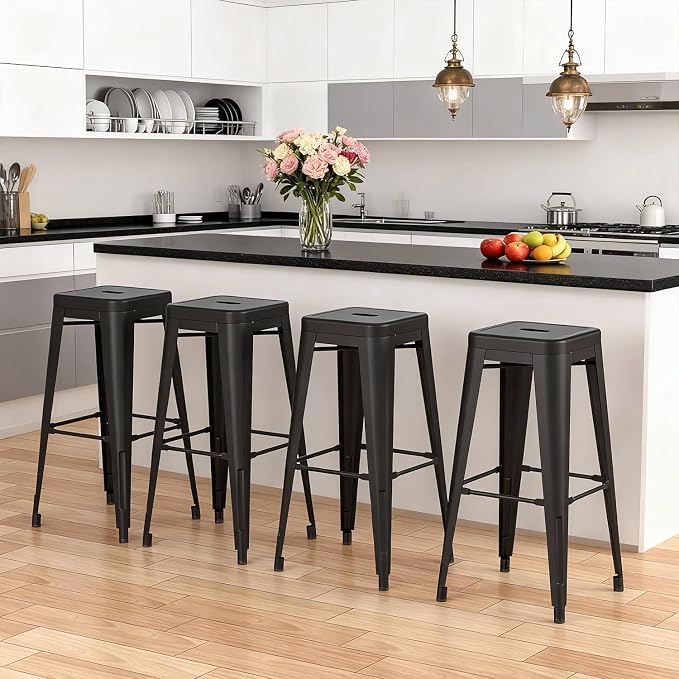 Stackable Metal Bar Stool Backless Indoor-Outdoor Counter Stools Fullmetal - Image 9