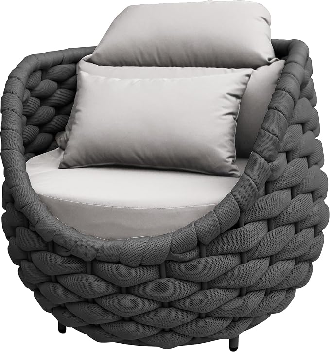 TWT Patio Sofa Set of 2 All-Weather Polyester Rope Balcony Furniture - Image 3