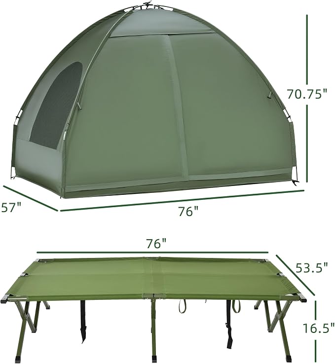 Outsunny Camping Tent Cot, Folding Tent Cot Combo - Image 7