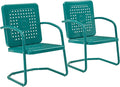 Crosley Furniture Bates 2-Piece Outdoor Chair Set, Retro Metal Patio Chairs by CrosleyFurniture