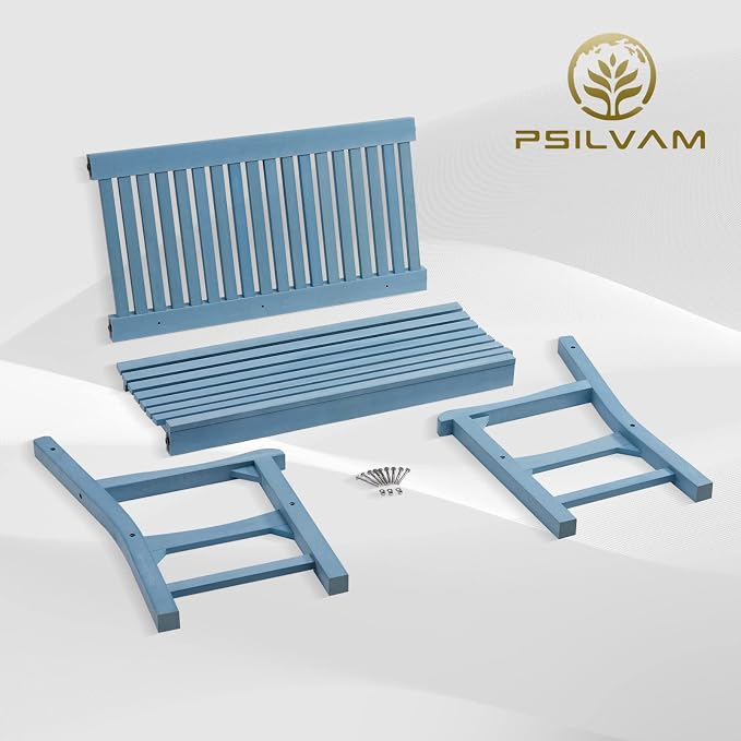 Psilvam Garden Bench, 2-Person Poly Lumber Patio Bench, All-Weather Outdoor - Image 6