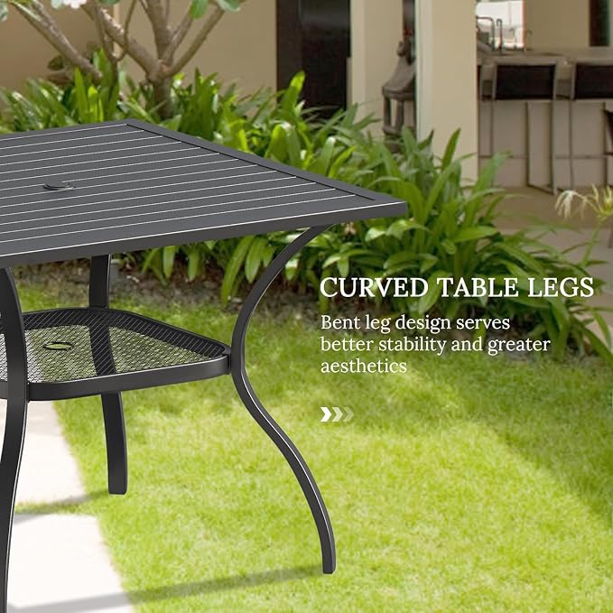 VICLLAX 5 Pieces Patio Dining Set, Outdoor Furniture Set Includes 1 Square - Image 6
