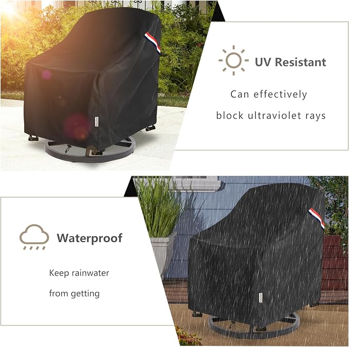 Patio Chair Covers Waterproof Heavy Duty Patio Furniture Covers, 27.5W x 32.6D - Image 6