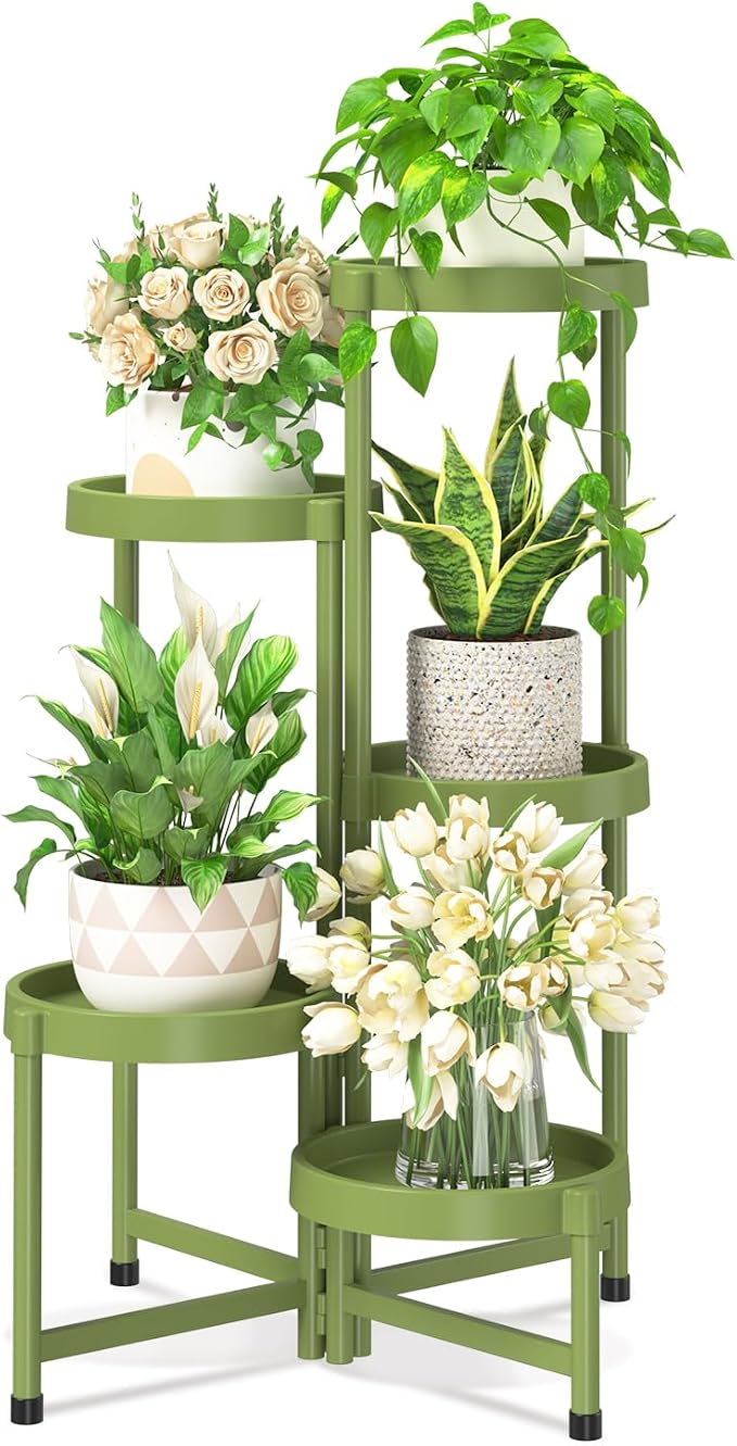 iDavosic.ly 5 Tier Folding Plant Stand Indoor Outdoor by iDavosicly