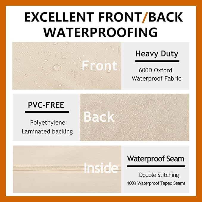 Patio Furniture Covers, Heavy Duty Outdoor Sectional Couch Cover, Waterproof - Image 3