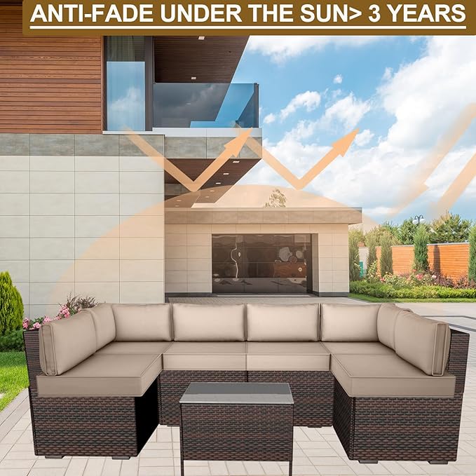 14 Piece Outdoor Patio Cushion Cover Replacement, Waterproof Patio Cushion - Image 6
