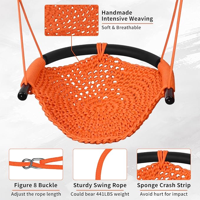 Hi-Na Kids Swing for Swing Set, Heavy Duty Rope Swings - Image 4
