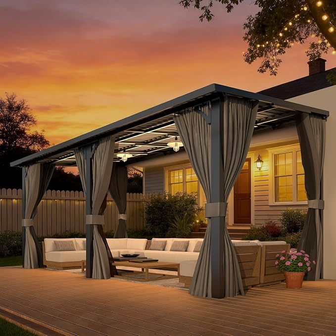 AECOJOY 16'x8' Outdoor Hardtop Metal Gazebo - Image 5