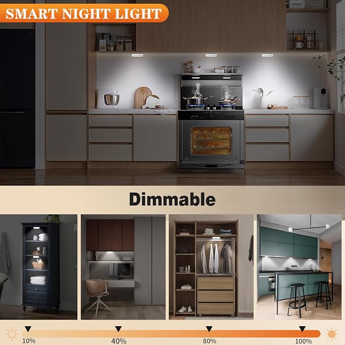 LED Closet Step Lights Motion Sensor Puck Light Compatible - Image 7