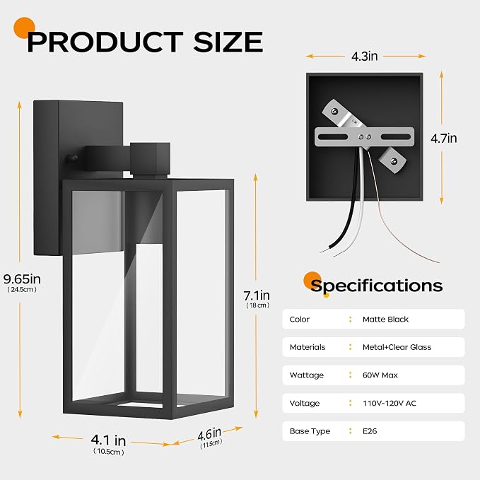 Outdoor Light Fixture Wall Mount, LED Exterior lighting fixtures - Image 5
