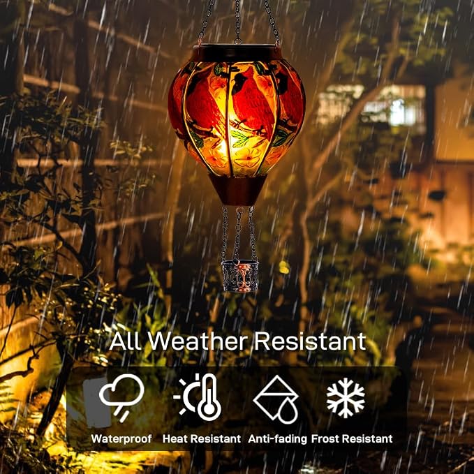 DREAMSOUL Cardinal Hot Air Balloon Solar Lantern, Hanging Solar Lanterns Outdoor - Image 6