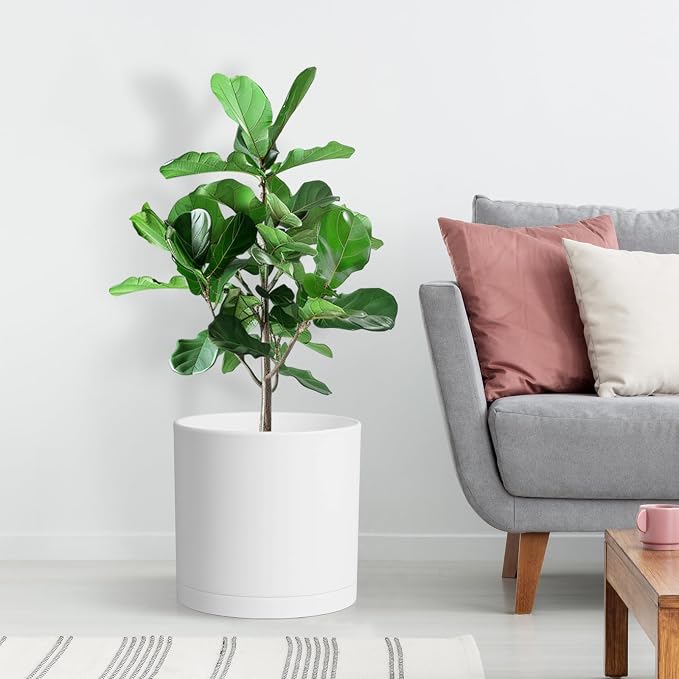 12 Inch Large Deep Flower Pots for Outdoor Indoor Plants, Cylinder Tall Plant - Image 6
