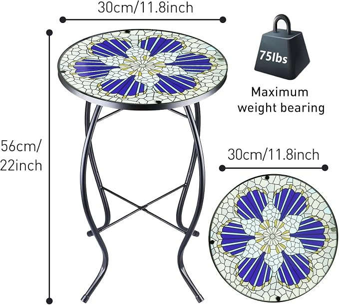 12 Inch Small Outdoor Side Table - Image 3