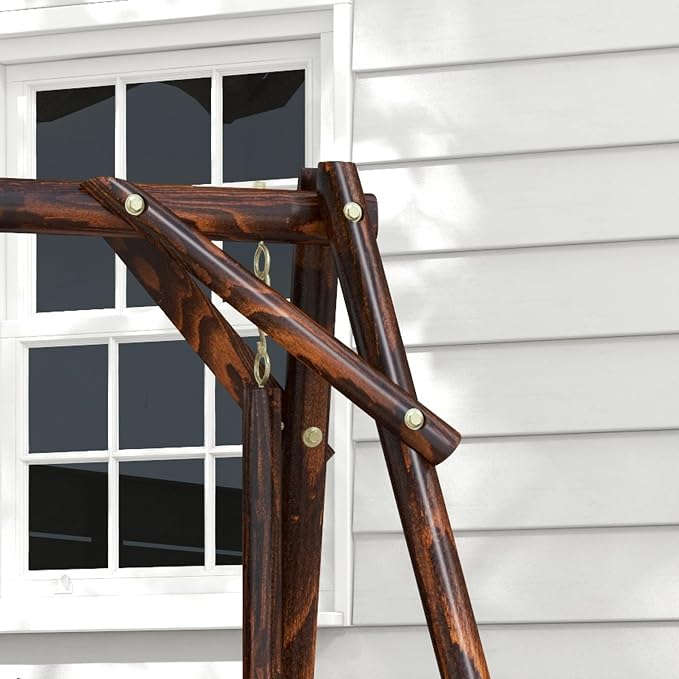 Outsunny Wooden Porch Swing - Image 8