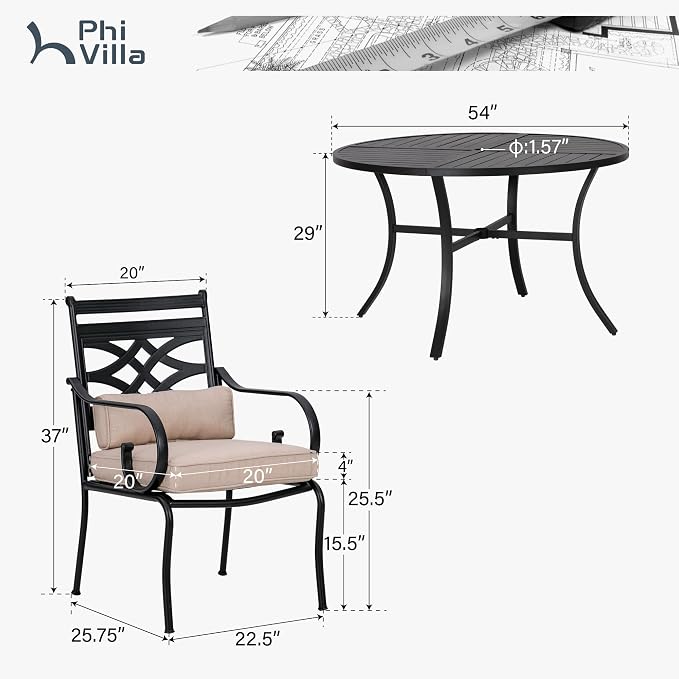 PHI VILLA 7 Pieces Outdoor Dining Set - Image 2
