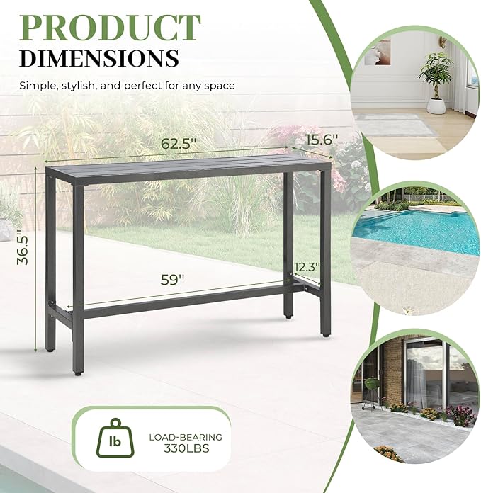 Outdoor Patio Counter Height Bar Table - Image 2