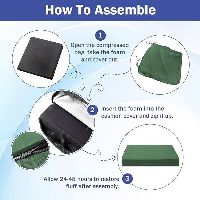 Patio Chair Cushions, Waterproof Outdoor Cushions - Image 8