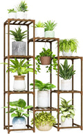 Bamworld Plant Stand Indoor Hanging Plants Shelf 7 Pots Tall Ladder Plant by Bamworld