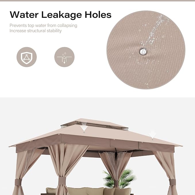 LAUSAINT HOME Semi-Permanent Outdoor Patio Gazebo 10'x13', Heavy Duty Party - Image 5