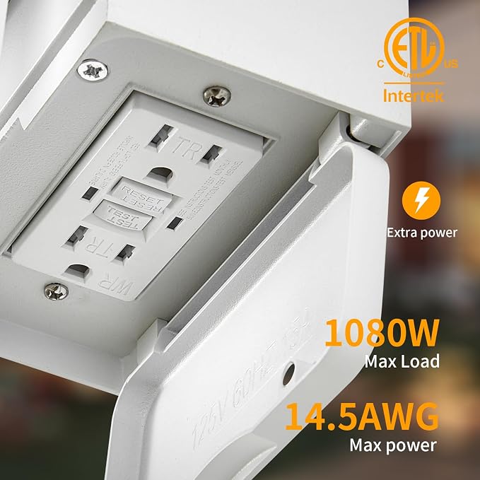 Yisuro Porch Lights with GFCI Outlet, Dusk to Dawn Motion Sensor Outdoor Light - Image 2