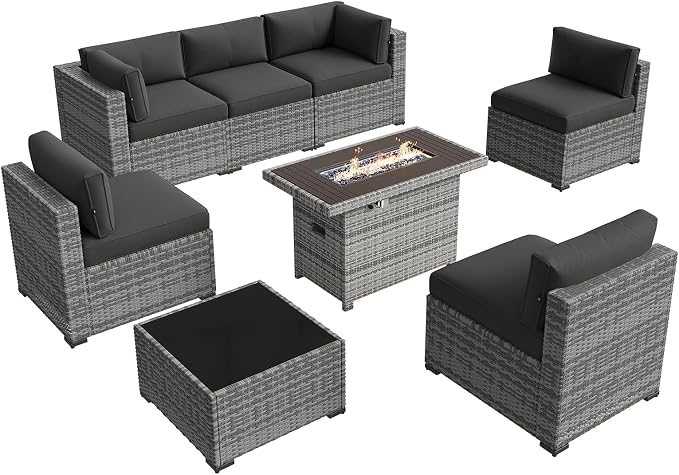 Aoxun Patio Furniture Sets, 8-Piece Outdoor Patio Furniture - Image 8