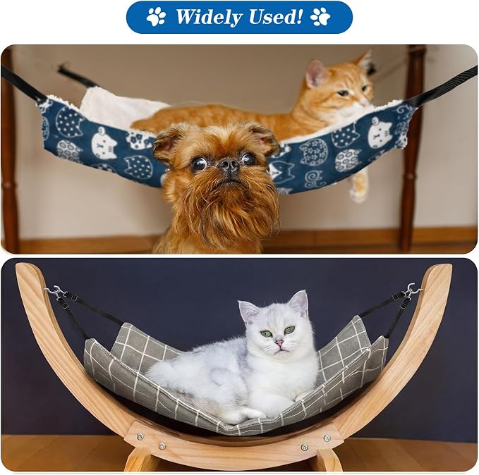 Jetec 2 Pack Cat Hammock for Cage, Catio Accessories Reversible Soft Cats Bed - Image 3