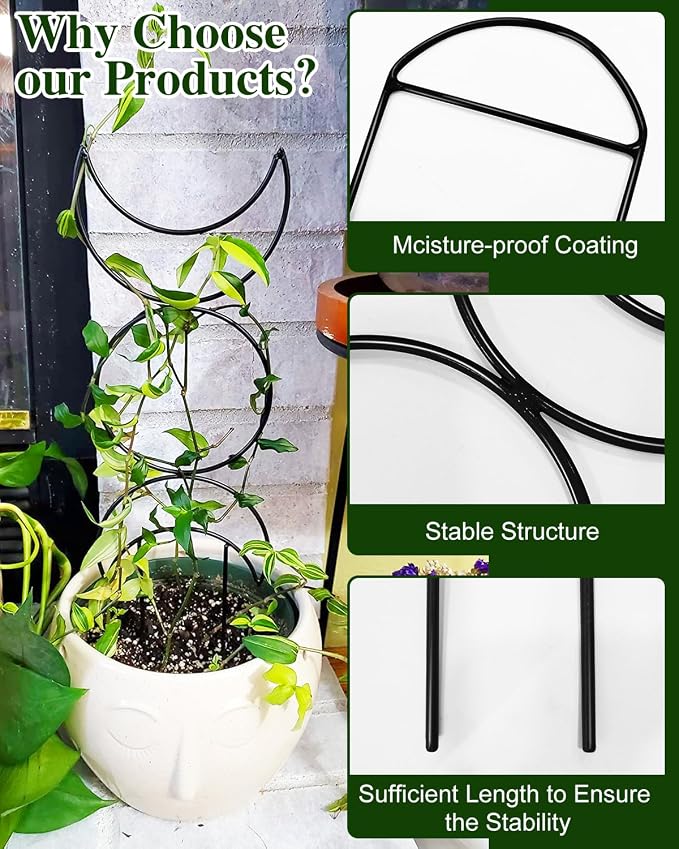 4 Pack Trellis for Indoor Climbing Plant, Small Metal Outdoor Garden Trellis - Image 2