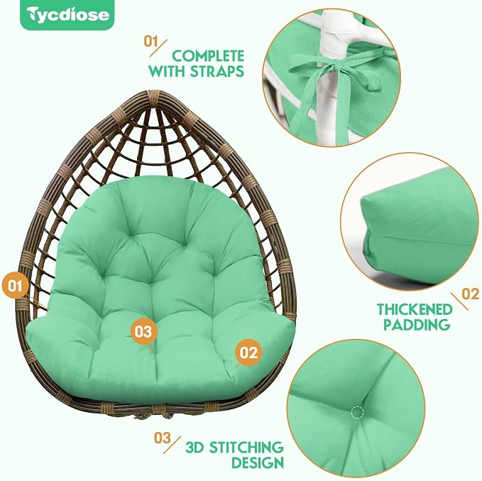 Egg Chair Cushion Replacement, Waterproof Outdoor Hanging Egg Chair Cushion - Image 5