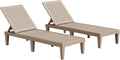JUMMICO Patio Chaise Lounge Chair Set of 2 Outdoor PE Waterproof Adjustable by JUMMICO