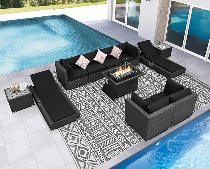 NICESOUL 11 Piece Sectional Patio Set - Image 3