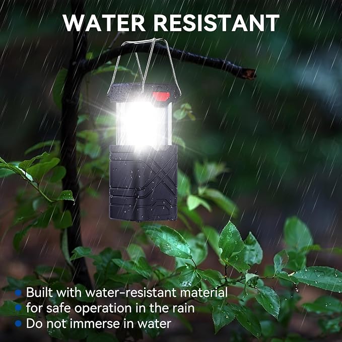 LETMY 4 Pack Camping Lantern, Rechargeable LED Lanterns, Solar Lantern Battery - Image 5