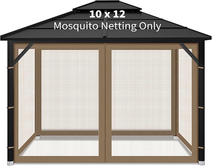 Gazebo Replacement Mosquito Netting Outdoor Universal Gazebo Canopy 4-Panels by Iheqard