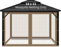 Gazebo Replacement Mosquito Netting Outdoor Universal Gazebo Canopy 4-Panels by Iheqard