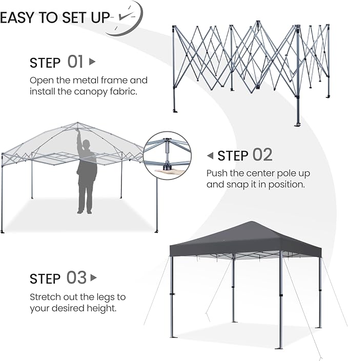 Yaheetech 12x12 Pop Up Canopy Easy Set-up Tent, Portable Outdoor Canopy Instant - Image 6