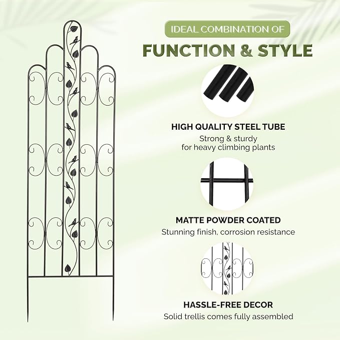 Idzo 71 in. Decorative Metal Trellis - Image 2