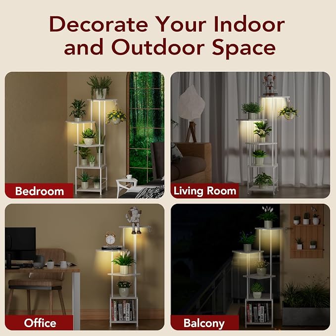Plant Stand Indoor with Grow Light, 5-Tiered Tall Plant Stand Indoor, Metal - Image 7