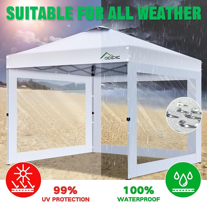 Clear Canopy Sidewalls for 10x10 Pop Up Tent, Transparent Window Curtain Cloth - Image 3