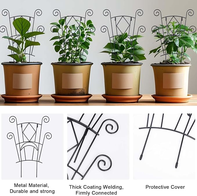 Stackable Plant Support Stakes, 2 Pack Metal Twig Plants Trellis - Image 3