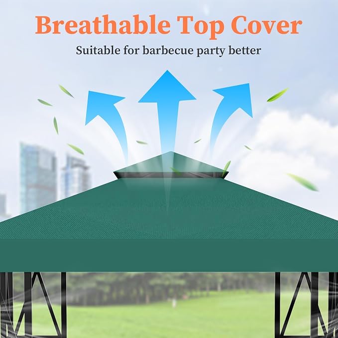 Gazebo Canopy Replacement 10x10ft Outdoor Shelter - Image 3