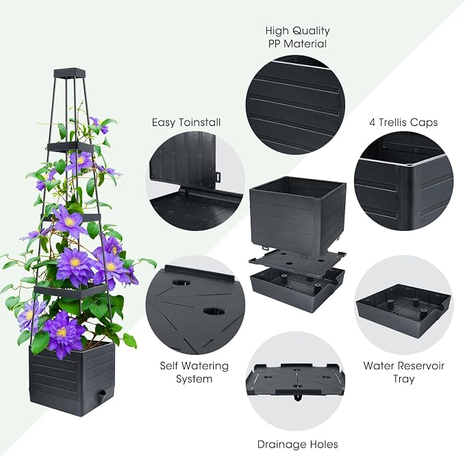 MQUPIN Tomato Planter Box with Trellis - Image 3