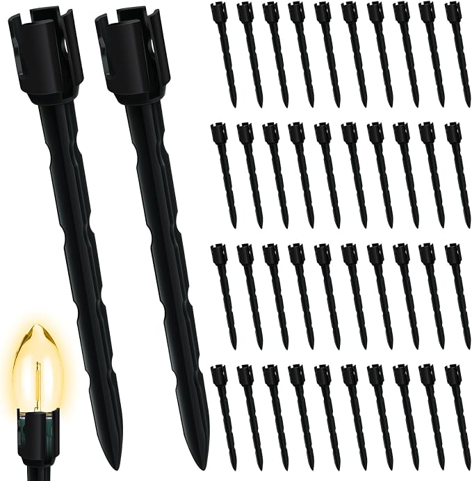 60 Pcs 7.5 Inch Christmas Light Stakes, Christmas Yard Stakes by Unknown