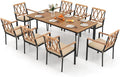 Tangkula 9 Piece Patio Dining Set, Outdoor Rectangular Dining Table w/Acacia by TANGKULA